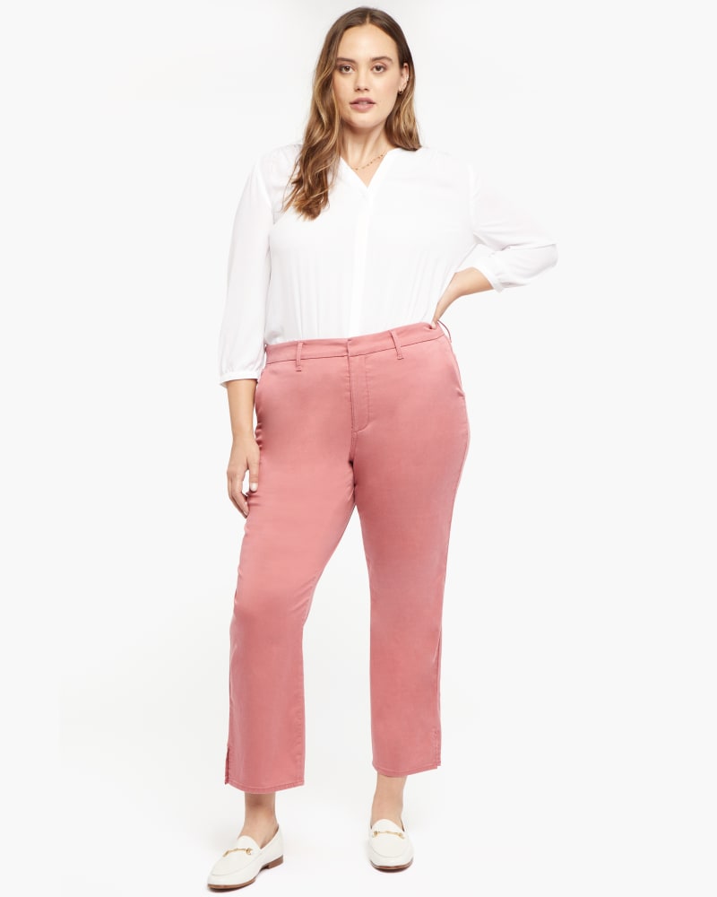 Front of a model wearing a size 14 Relaxed Ankle Trouser in Slaterose by NYDJ. | dia_product_style_image_id:170787